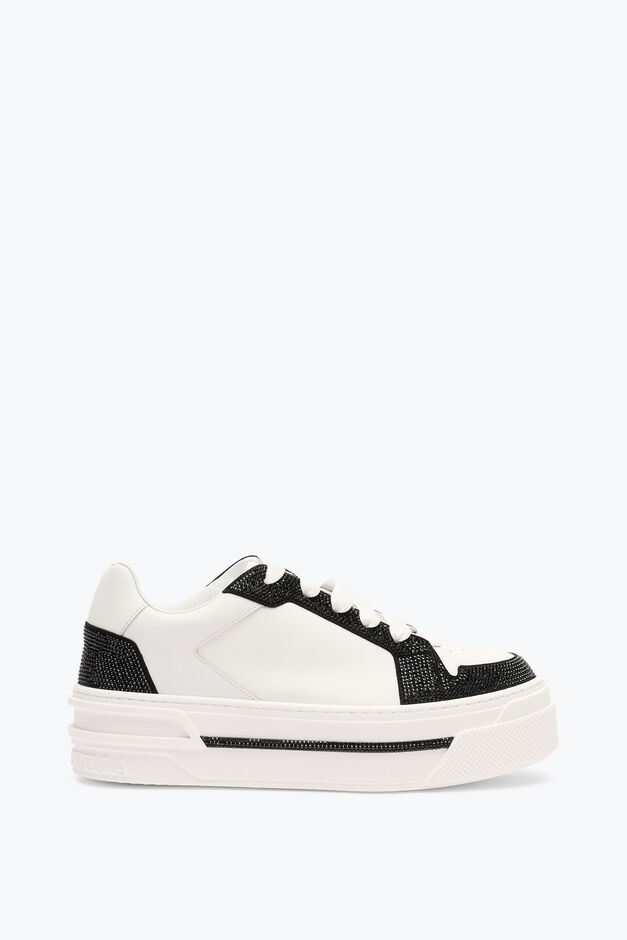 XTRA WHITE-BLACK SNEAKER WITH CRYSTALS 50