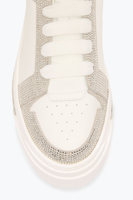 XTRA WHITE-SILVER SNEAKER WITH CRYSTALS 50