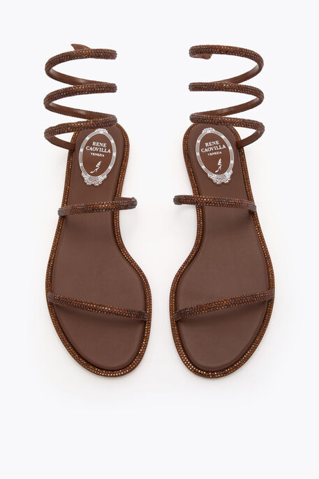 CLEO BROWN FLAT SANDAL 10