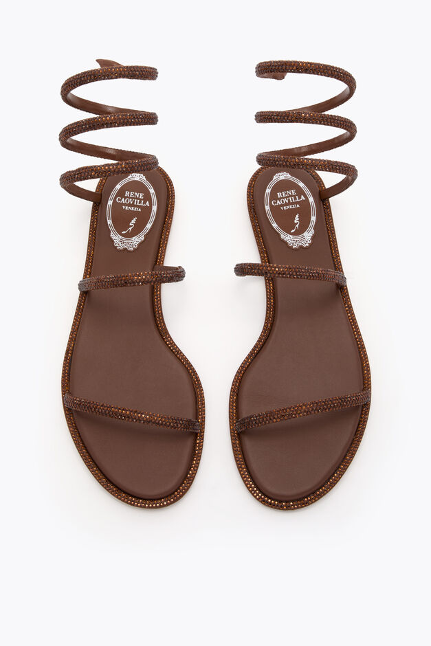 CLEO BROWN FLAT SANDAL 10