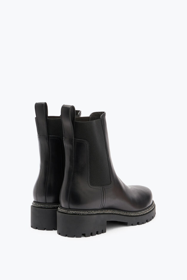 Black Leather Ankle Boots Bika