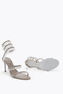 CHANDELIER TAUPE SATIN/BLACK DIAMOND STRASS SANDAL