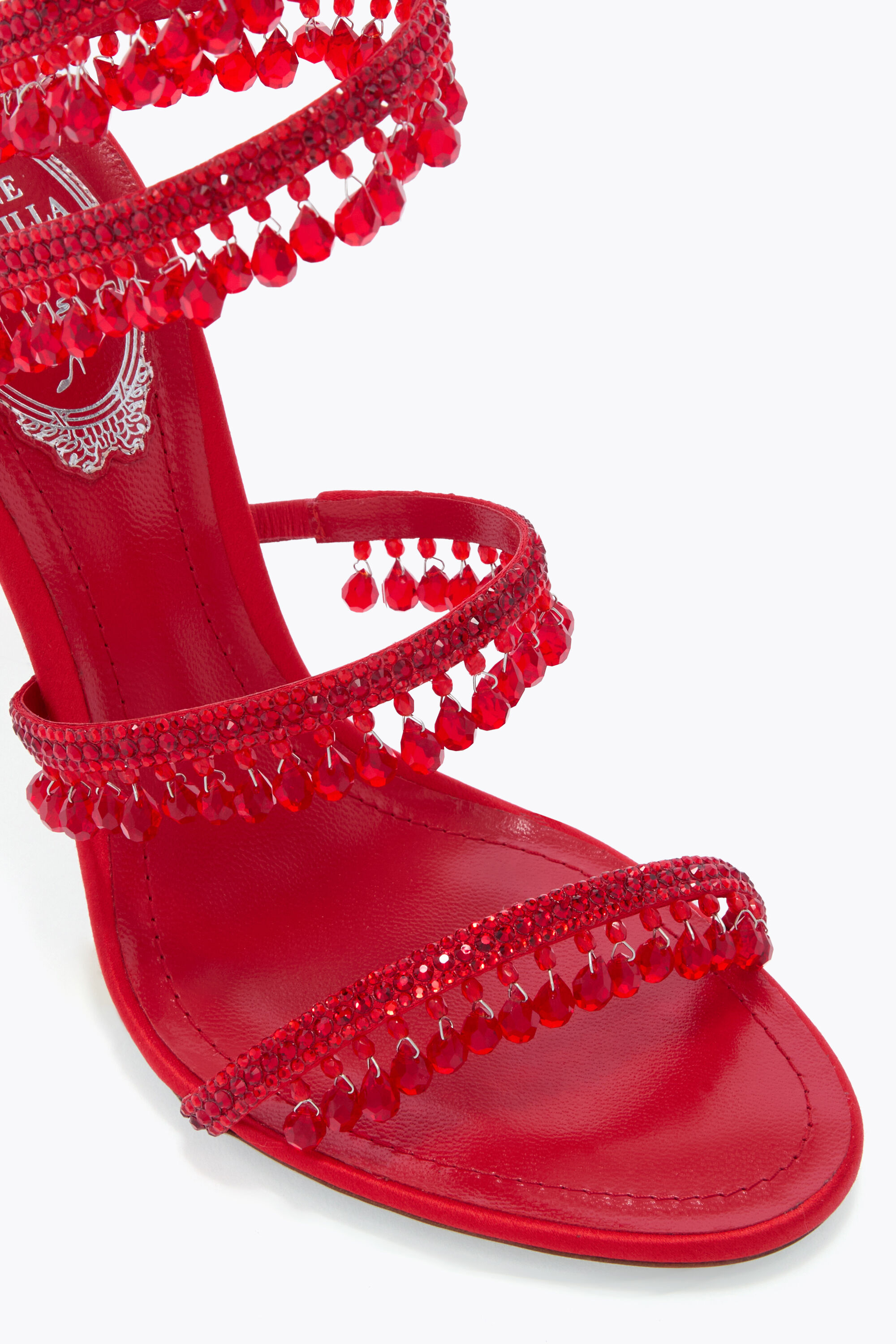 Jeweled CHANDELIER RED SANDAL 105 | Rene Caovilla®