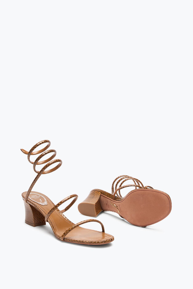 CLEO COGNAC AYERS LEATHER SANDAL 50