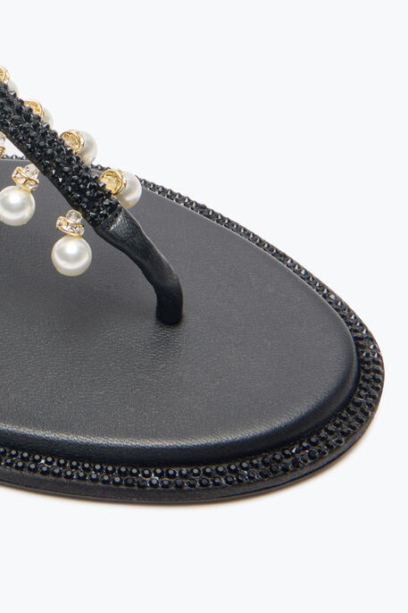 DIANA BLACK SANDAL WITH PEARLS 10