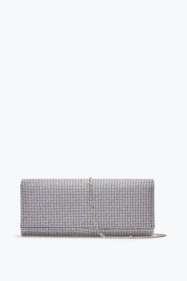 Zafira Blue Clutch With All-Over Crystals