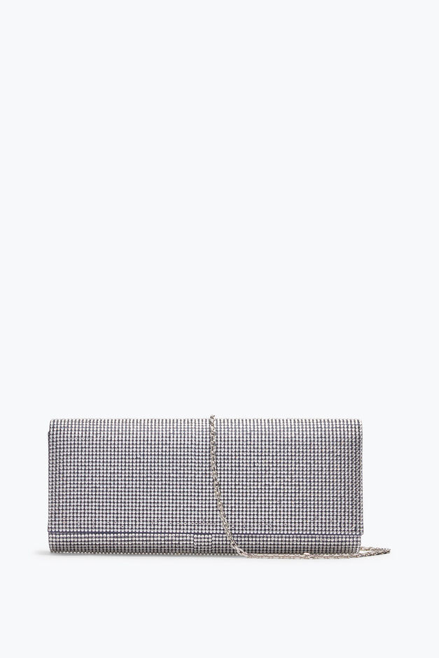 Zafira Blue Clutch With All-Over Crystals Zafira Blue Clutch With All-Over Crystals