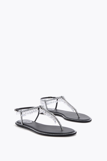 CHANDELIER BLACK THONG SANDAL 10