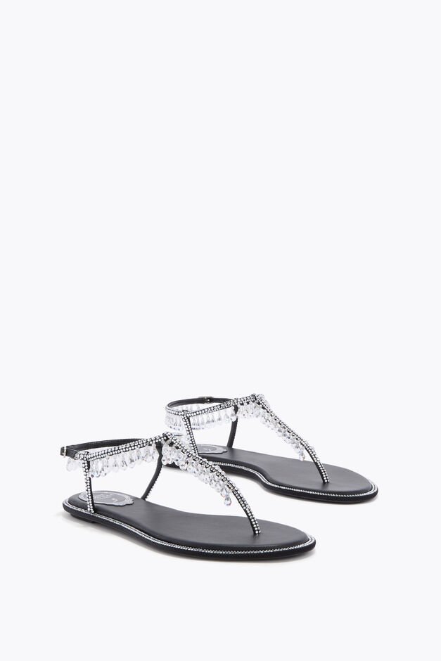 CHANDELIER BLACK THONG SANDAL 10