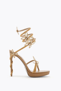 MARGOT GOLD PLATFORM SANDAL WITH BUTTERFLIES 120