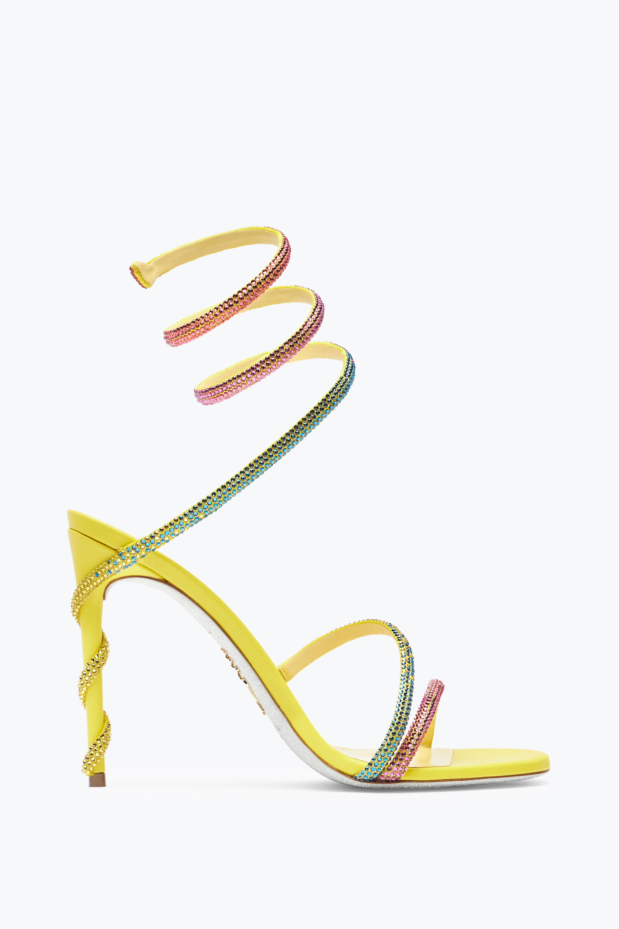 Jeweled Margot Yellow Sandal With Degradé Crystals 105
