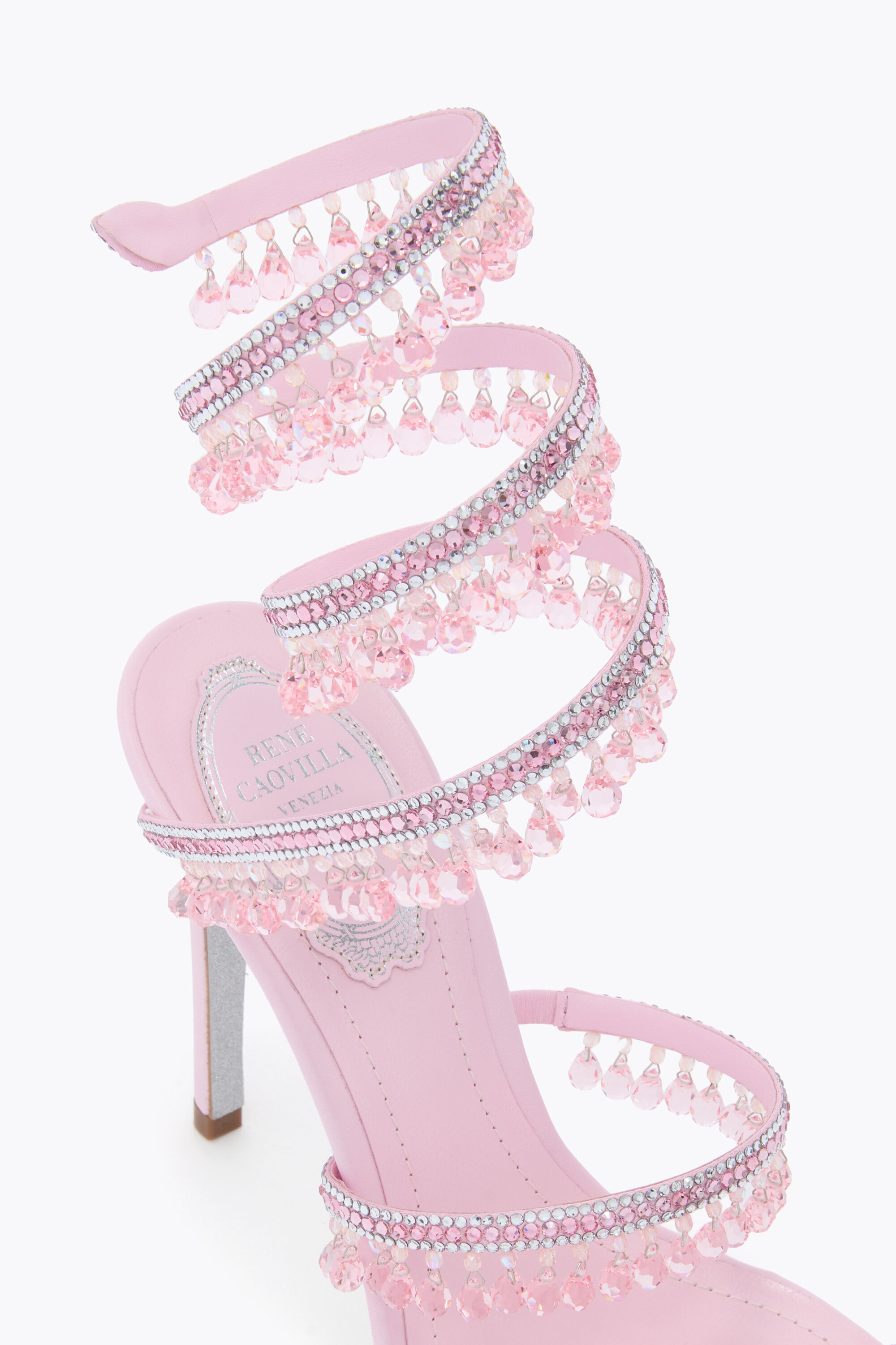 Jeweled CHANDELIER CANDY PINK SANDAL 105 | Rene Caovilla®