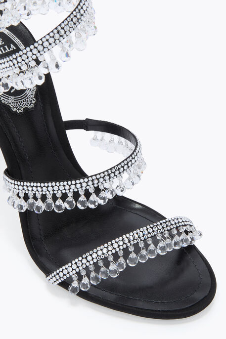 CHANDELIER BLACK AND SILVER SANDAL 105