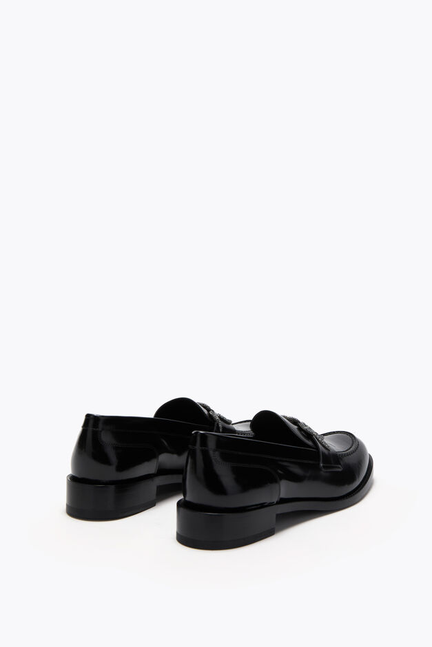 Morgana Black Loafer With Black Matte Crystal 20 Morgana Black Loafer With Black Matte Crystal 20
