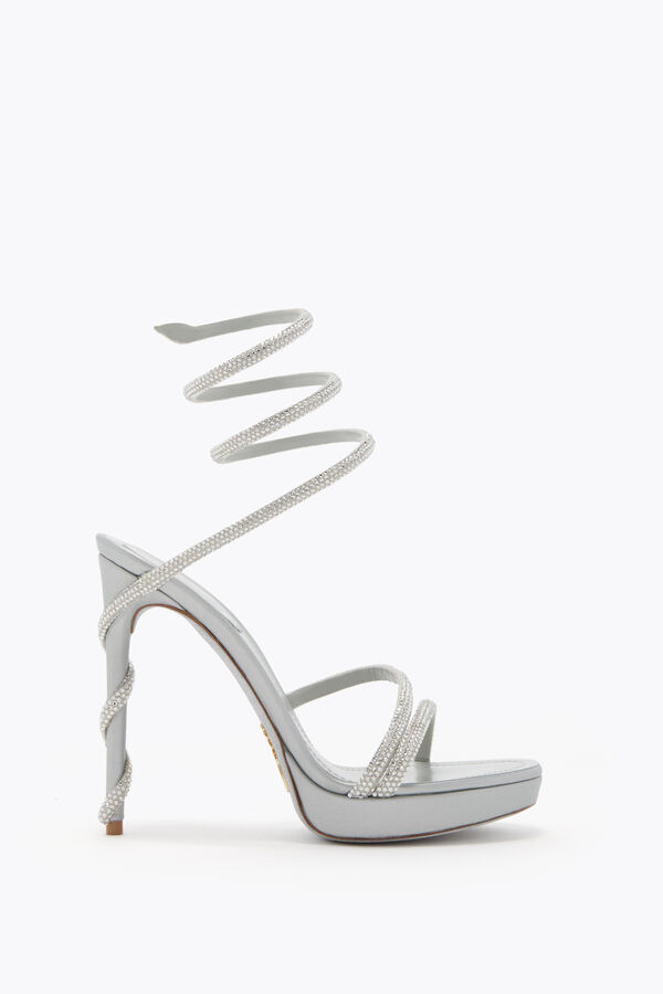 MARGOT PEARL GREY PLATFORM SANDAL 120