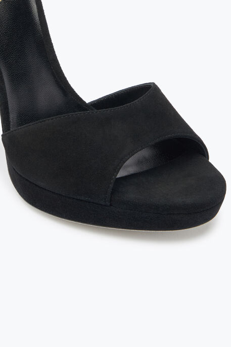 Margot Black Suede And Gold Platform Sandal 120 Margot Black Suede And Gold Platform Sandal 120