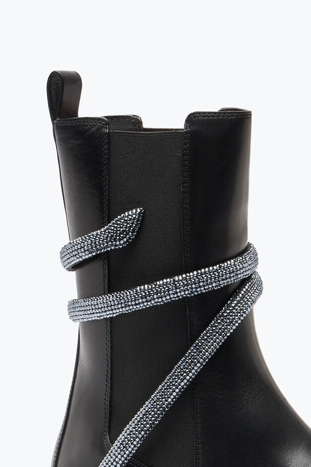 Cleo Black Biker Boot With Crystals 25