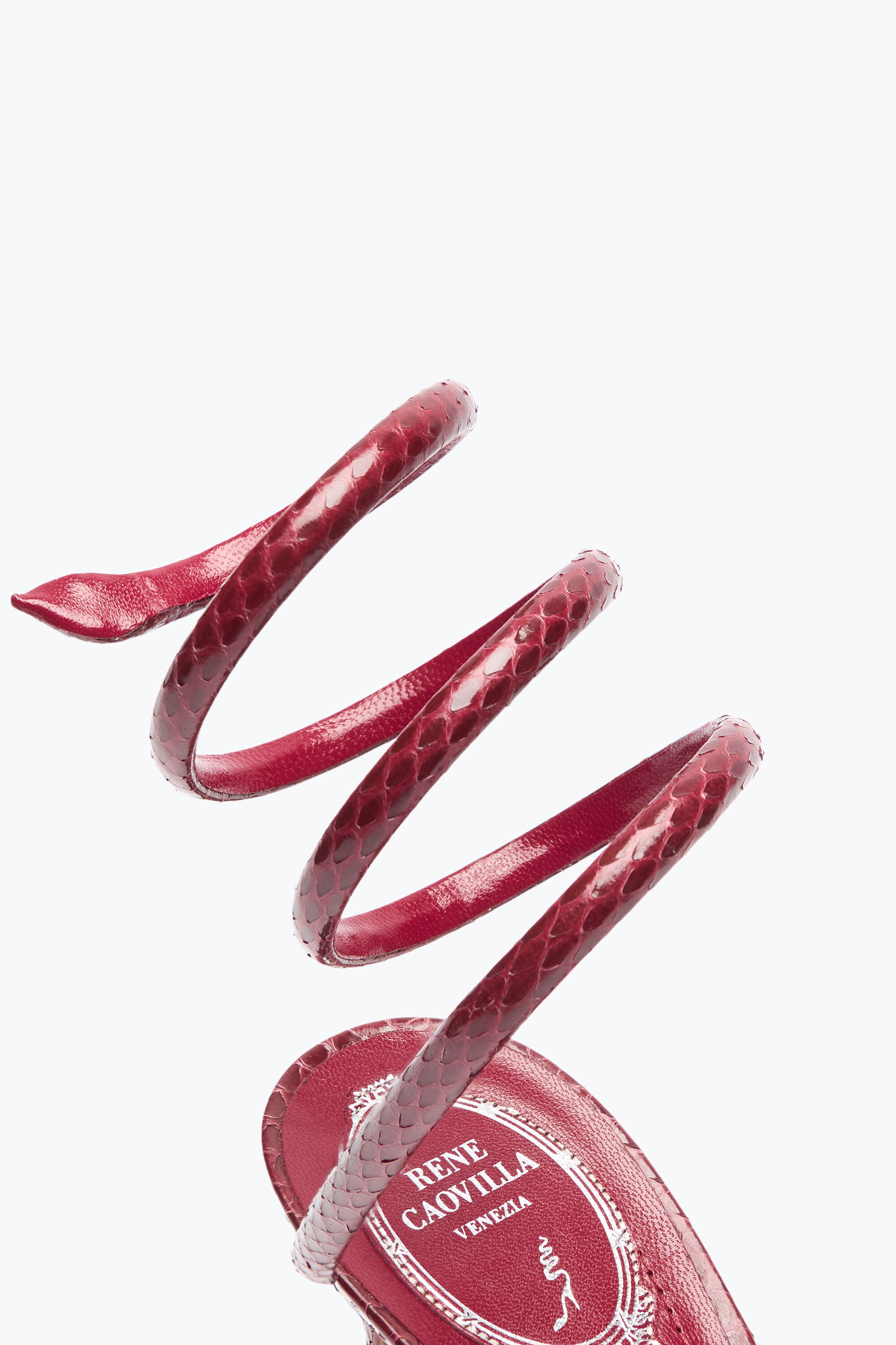 Jeweled CLEO BURGUNDY AYERS LEATHER SANDAL 80 | Rene Caovilla®