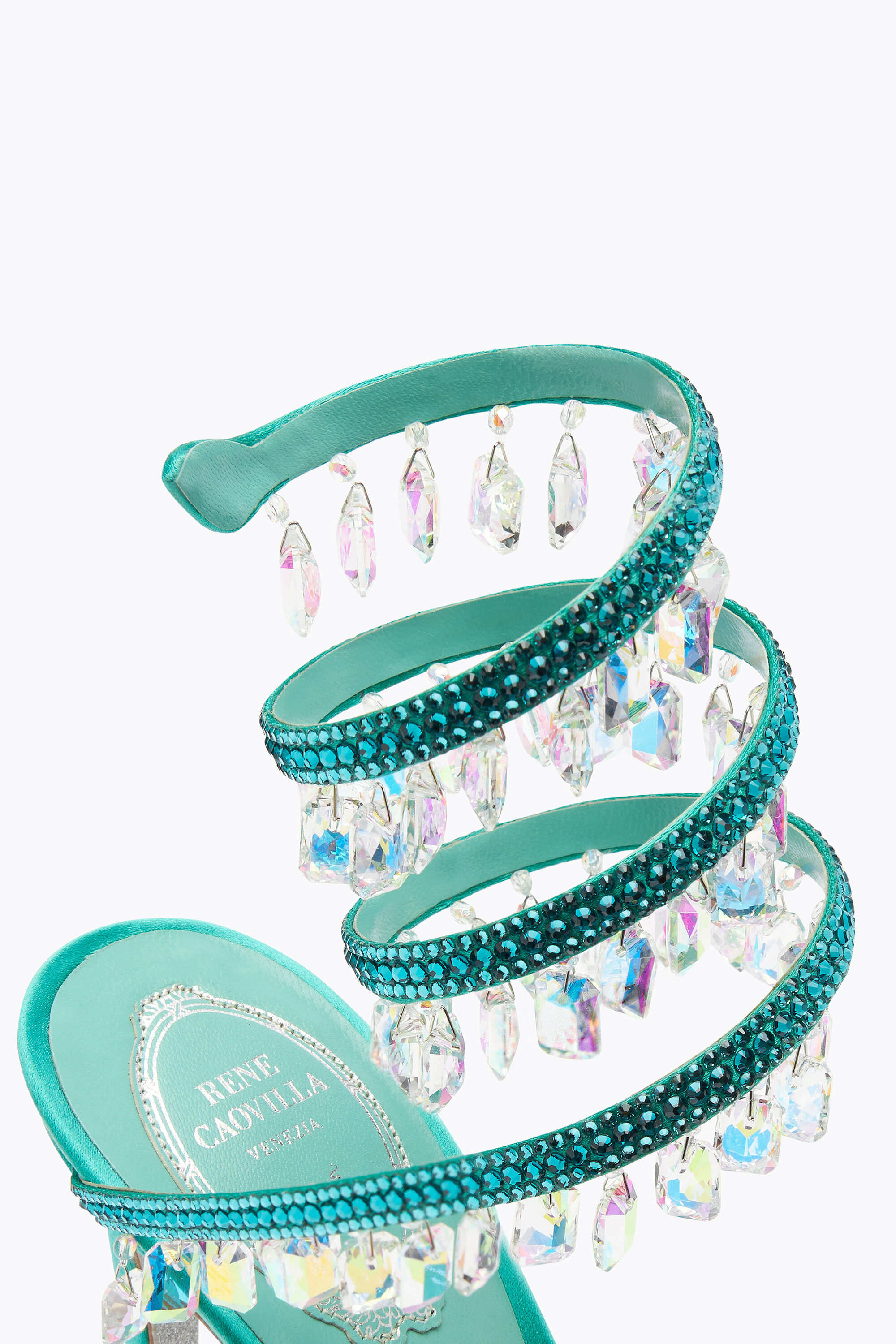 Jeweled Chandelier Aquamarine Sandal 105 | Rene Caovilla®