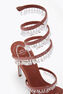 CHANDELIER RUST SATIN/RED FLAME STRASS SANDAL