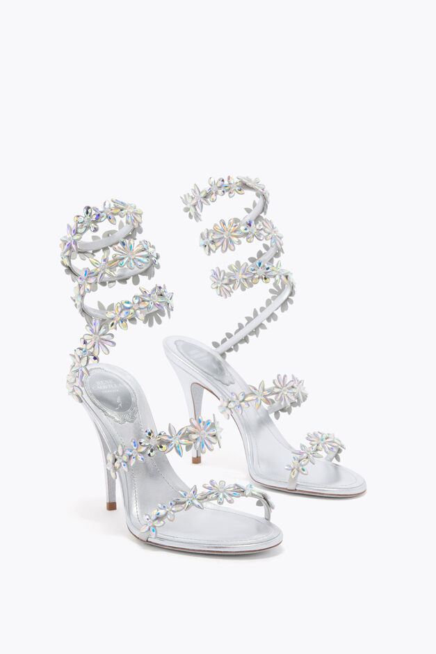 EVA METALLIC SILVER SANDAL 100