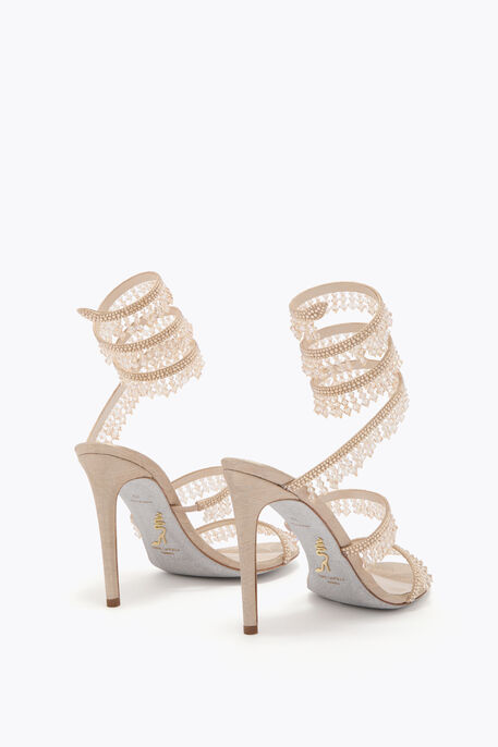 CHANDELIER SANDAL IN SAND DAMASK 105