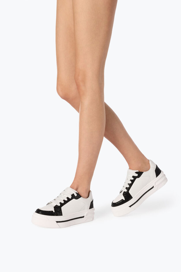 XTRA WHITE-BLACK SNEAKER WITH CRYSTALS 50