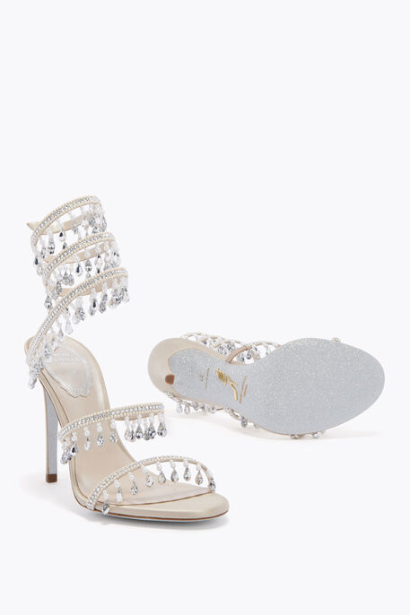 CHANDELIER BEIGE SANDAL WITH PEARLS 105