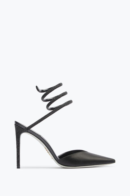 Cleo Crystal Black Open-Back Pump 105