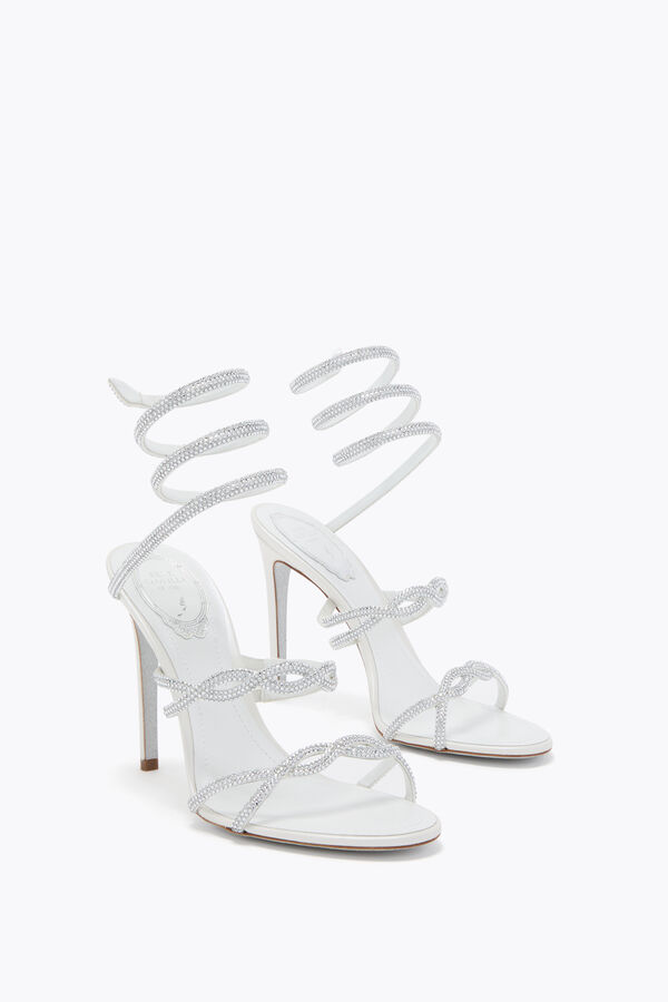 BRAID CLEO IVORY SATIN/CRYSTAL STRASS SANDAL