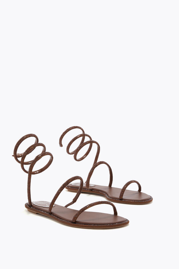 CLEO BROWN FLAT SANDAL 10