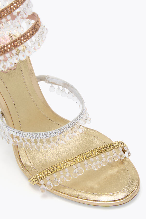CHANDELIER GOLD SATIN/ROSE GOLD-MULTI STRASS SANDAL