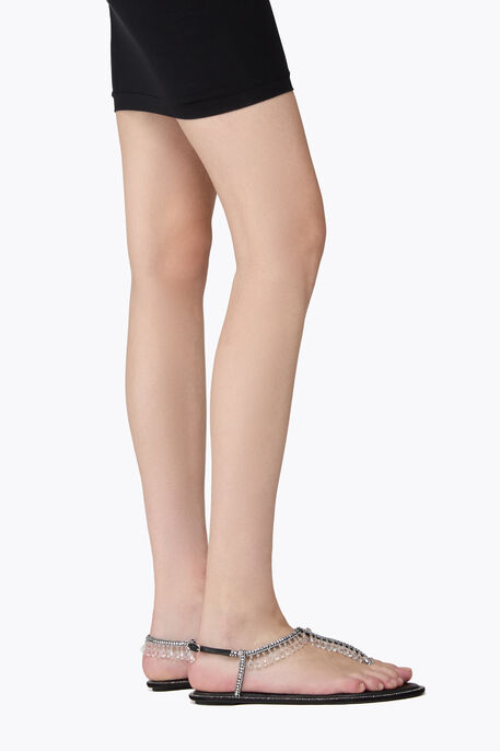 CHANDELIER BLACK THONG SANDAL 10