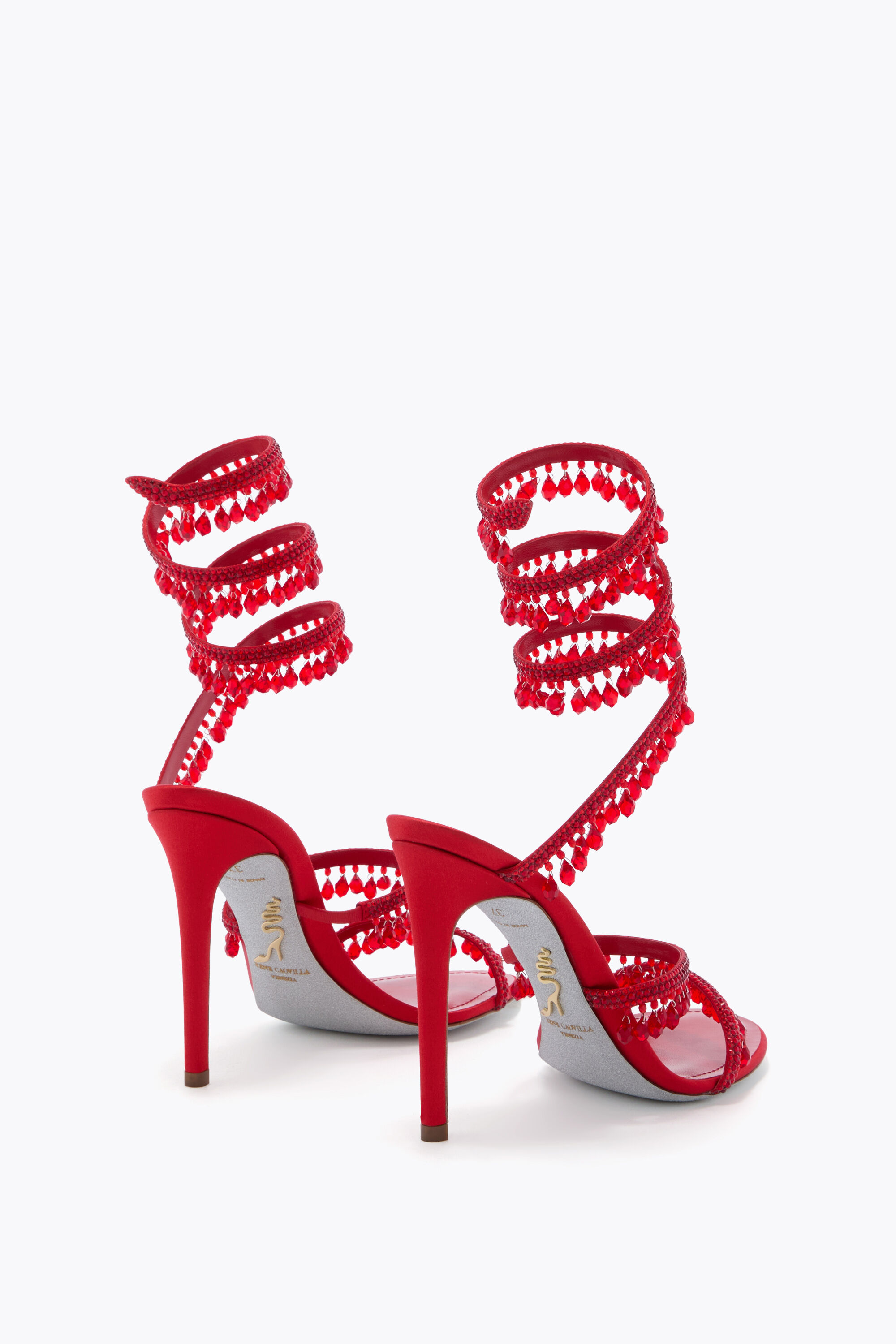 Jeweled CHANDELIER RED SANDAL 105 | Rene Caovilla®