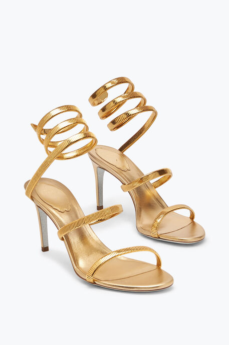 Juniper Metallic Gold Sandal 80 Sandals in Gold for Women | Rene Caovilla®