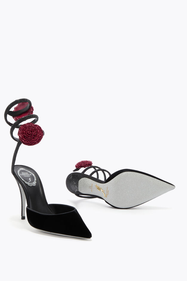 ROSALIA BLACK VELVET PUMP 100