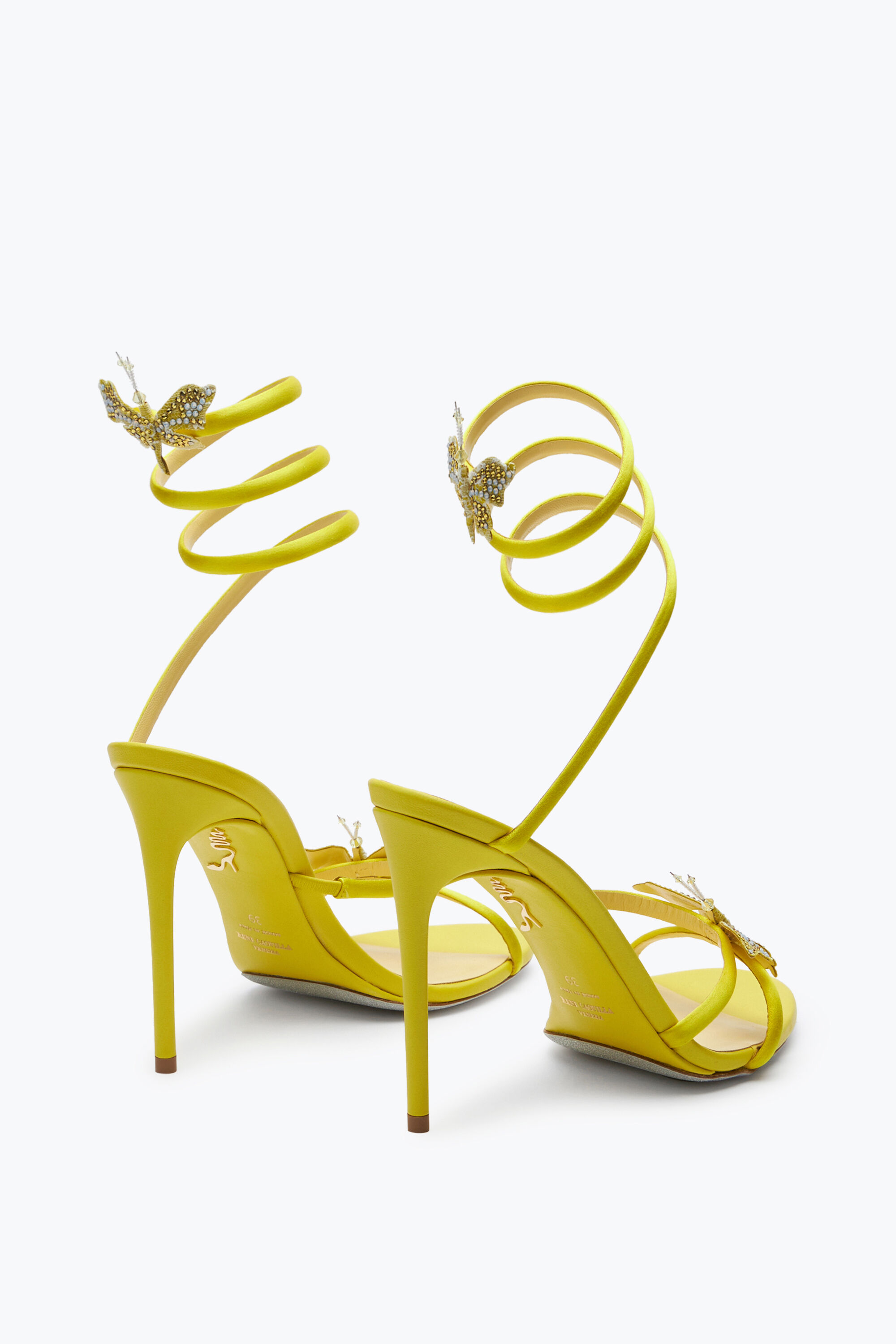 Yellow butterfly heels top