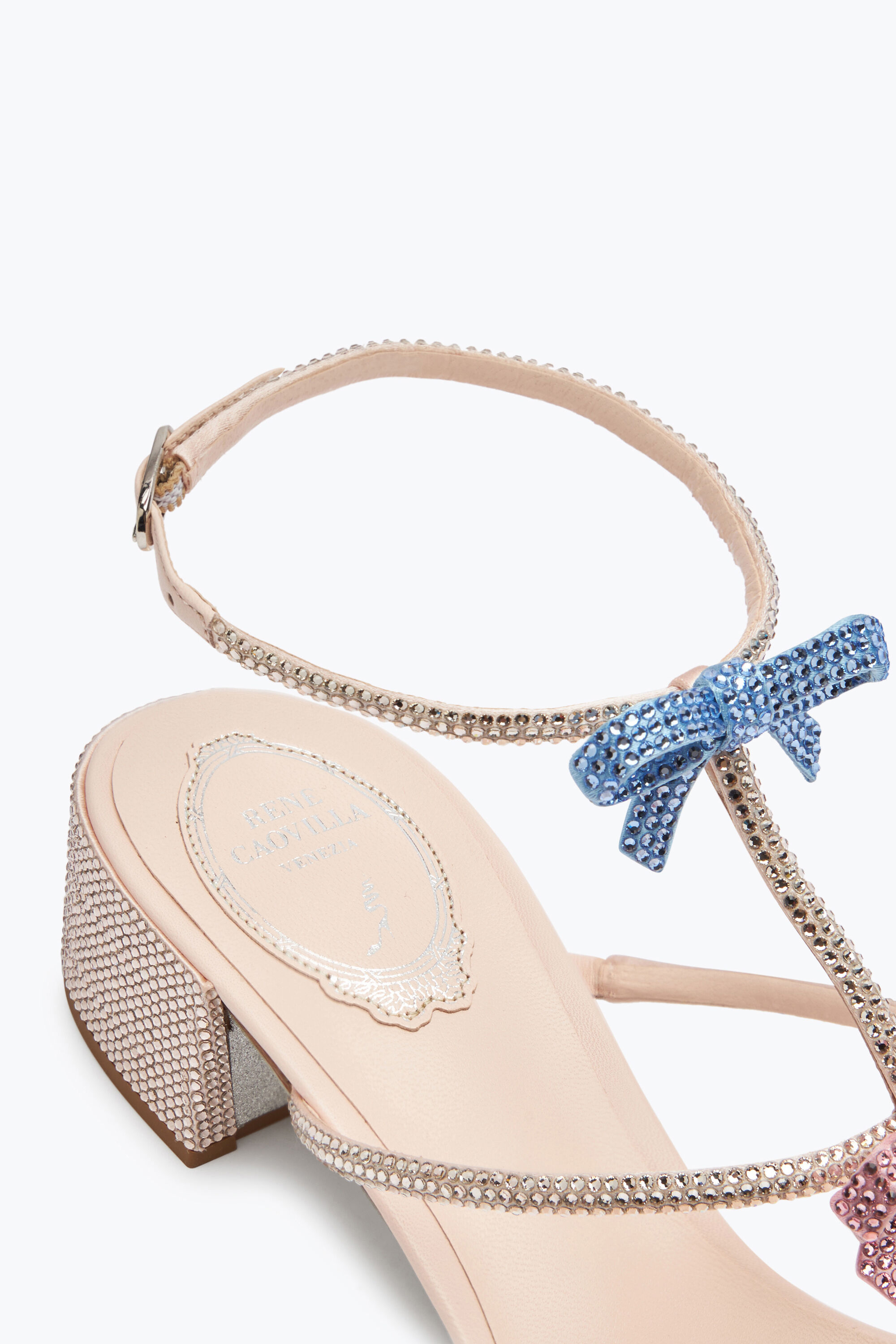 Jeweled Caterina Silver Thong Sandal 10 | Rene Caovilla®
