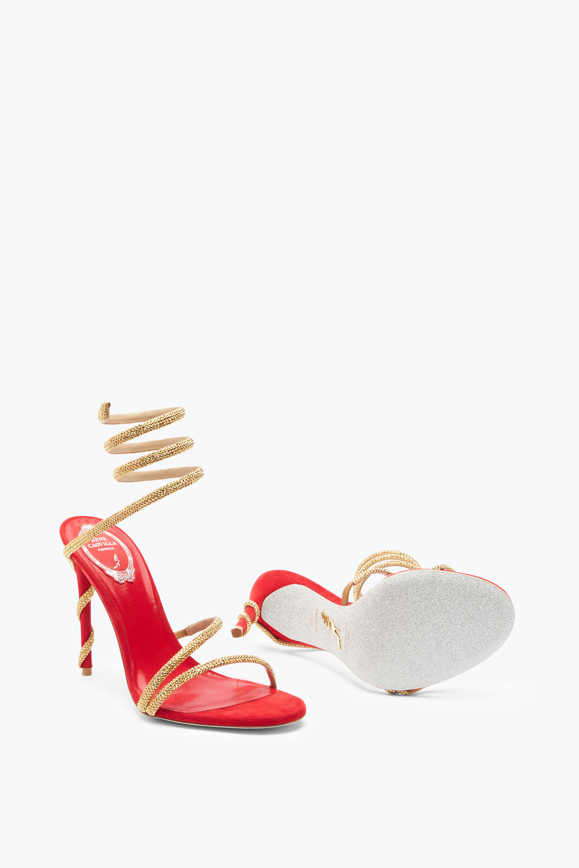 Jeweled CHANDELIER BLACK SANDAL WITH PEARLS 105 | Rene Caovilla®