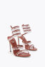 CHANDELIER RUST SATIN/RED FLAME STRASS SANDAL