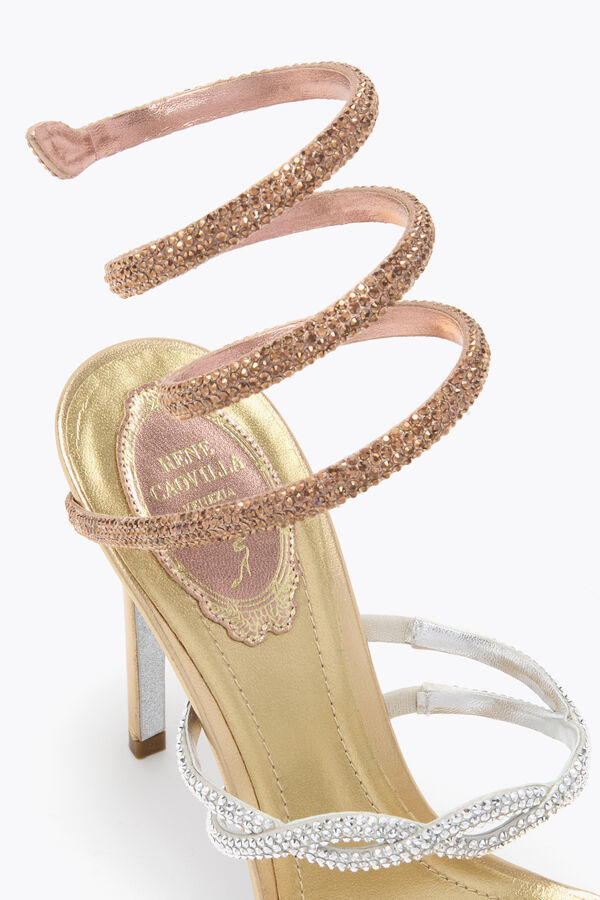 BRAID CLEO GOLD SATIN/AURUM-ROSE GOLD MULTI ST SANDAL