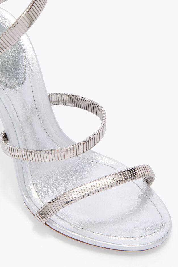 SILVER LAMB/SILVER METAL SNAKE SANDAL