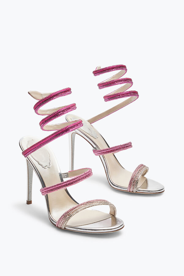 Cleo Silver Sandal With Pink Degrad&eacute; Crystals 105