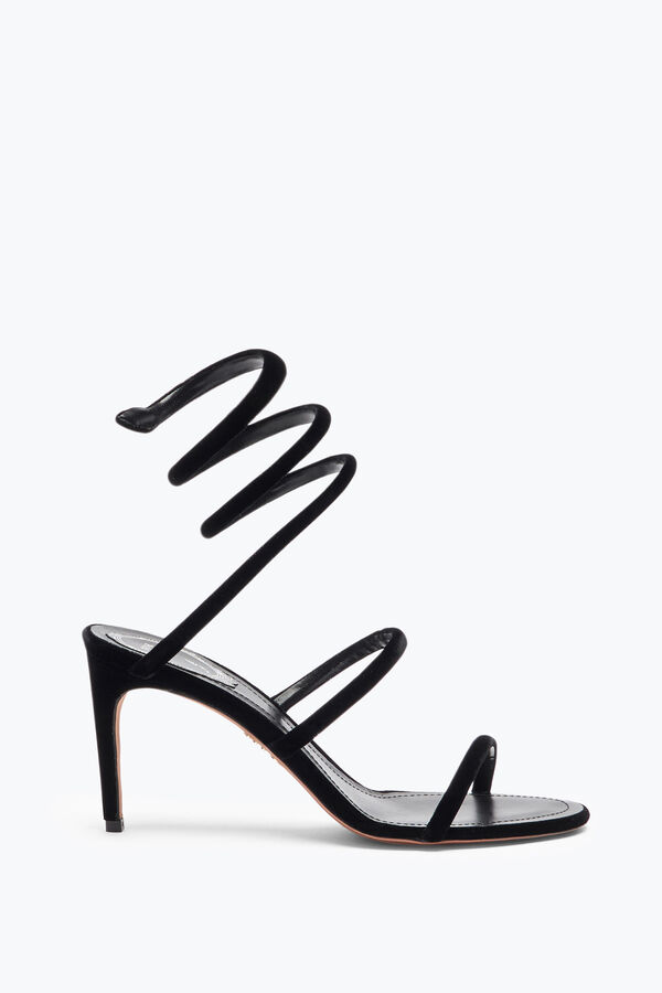 CLEO BLACK VELVET SANDAL 80