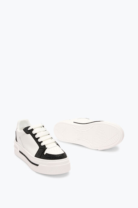XTRA WHITE-BLACK SNEAKER WITH CRYSTALS 50 XTRA WHITE-BLACK SNEAKER WITH CRYSTALS 50