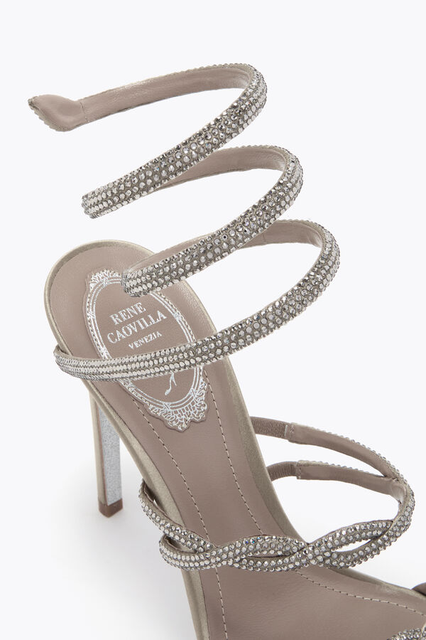 BRAID CLEO FOG SATIN/BLACK DIAMOND STRASS SANDAL