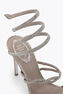 BRAID CLEO FOG SATIN/BLACK DIAMOND STRASS SANDAL