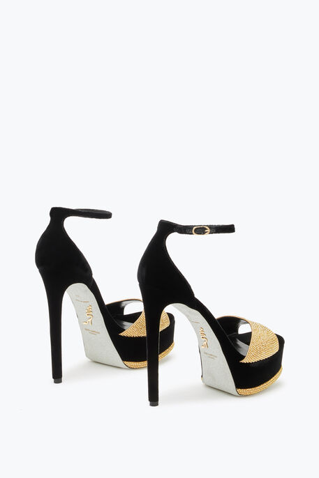 Anastasia Black And Gold Sandal 130