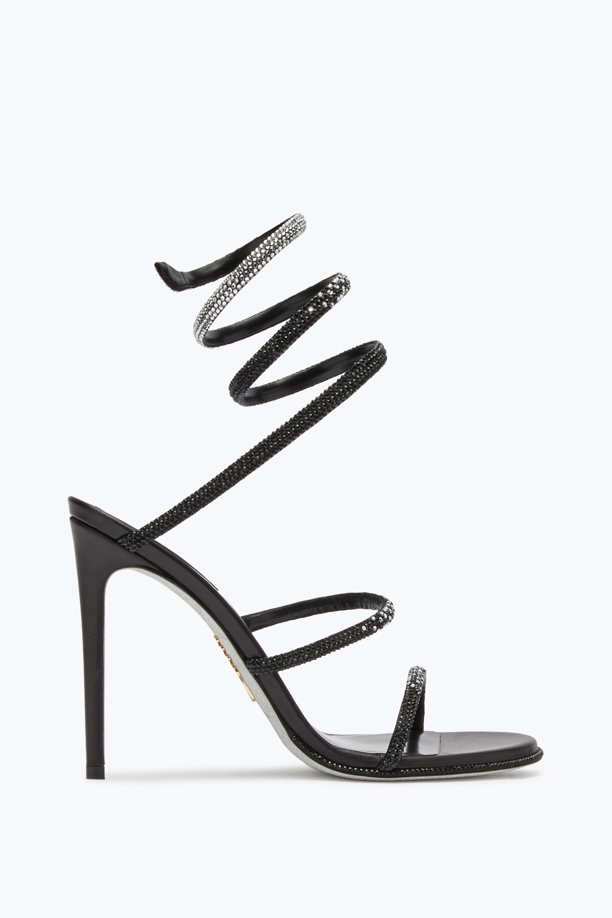 【お気にいる】 Sandal Cleo Jeweled With 105 Crystals Silver And Black サンダル