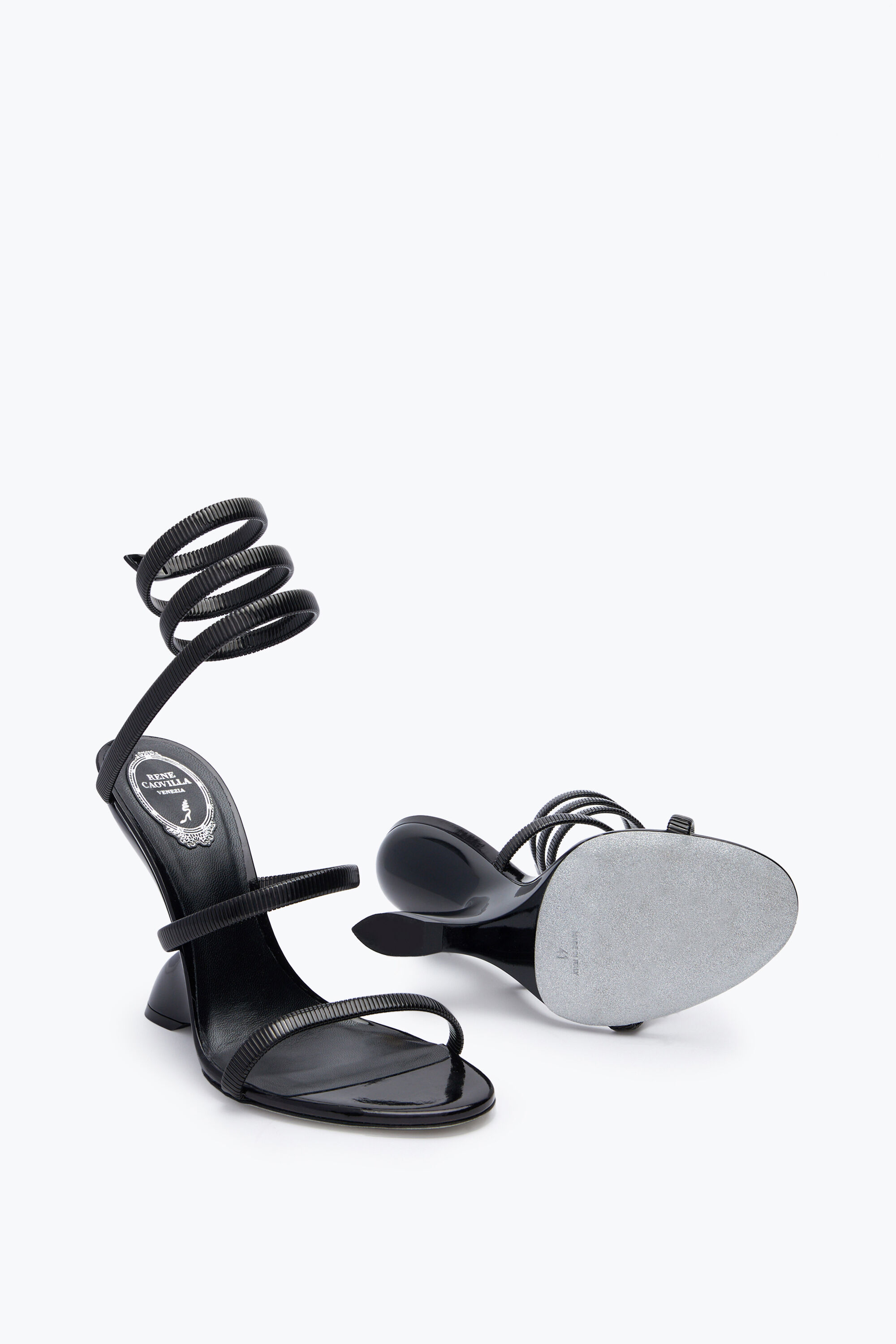 サンダル・ミュール RENE CAOVILLA Women Sandals C12369 R001V065 Black Jeweled MARGOT CRYSTAL BLACK PLATFORM SANDAL 130 | Rene